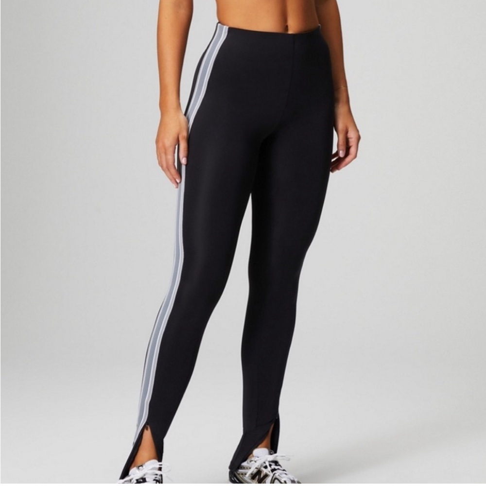 Fabletics Black and Gray High-Waisted Leggings